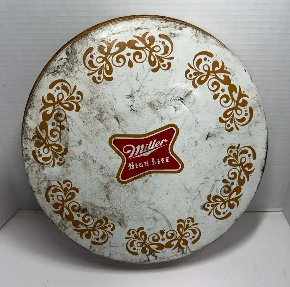 Miller Brewing Co. round metal